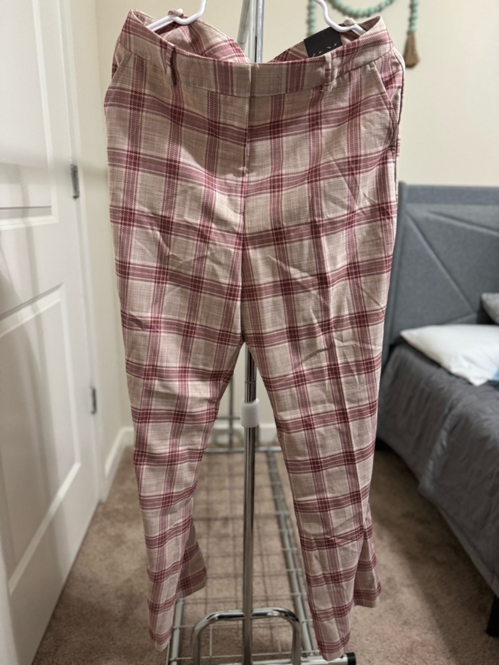 Worthington Pink Plaid Trouser